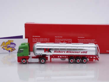 Preview: Herpa 315395 # Mercedes-Benz Actros Aero Jumbochromtank-Sattelzug " Hubert Kläsener oHG " 1:87