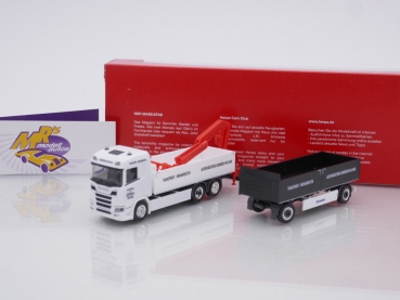 Herpa 315999 # Scania CR 20 ND Pritschen-Hängerzug " Gebrüder Melmer (Österreich) " 1:87