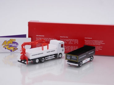 Preview: Herpa 315999 # Scania CR 20 ND Pritschen-Hängerzug " Gebrüder Melmer (Österreich) " 1:87