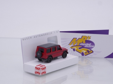 Preview: Busch 51475 # Mercedes-Benz G-Klasse 35 Jahre Edition Baujahr 2015 " rot-schwarz " 1:87
