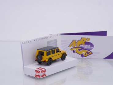 Preview: Busch 51472 # Mercedes-Benz G-Klasse 35 Jahre Edition Baujahr 2015 " gelb-schwarz " 1:87