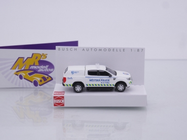 Preview: Busch 52834 # Ford Ranger Pick-Up Polizeiwagen weiß " Polizei Prag - Mestska " 1:87