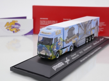 Preview: Herpa 122214 # Mercedes-Benz Actros Kühlkoffer-SZ " Weltgeschichte Nr.3.2 / Schumacher " 1:87