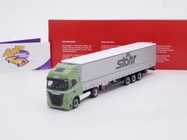Herpa 315227 # Iveco S-Way Gardinenplanen-Sattelzug " Stöhr / Rottenacker " 1:87
