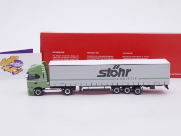 Preview: Herpa 315227 # Iveco S-Way Gardinenplanen-Sattelzug " Stöhr / Rottenacker " 1:87