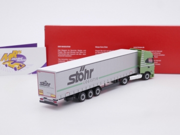 Preview: Herpa 315227 # Iveco S-Way Gardinenplanen-Sattelzug " Stöhr / Rottenacker " 1:87