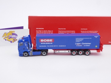 Preview: Herpa 315432 # MAN TGX GM Container-Seitenlader " Bobe Spedition " 1:87
