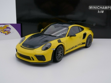 Minichamps 155068221 # Porsche 911 (991.2) GT3 RS Weissach Baujahr 2019 " speedgelb-carbon " 1:18