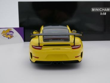 Minichamps 155068221 # Porsche 911 (991.2) GT3 RS Weissach Baujahr 2019 " speedgelb-carbon " 1:18