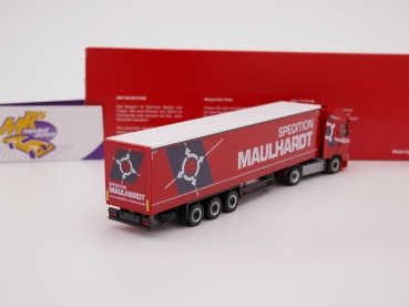 Preview: Herpa 313506 # Iveco S-Way Gardinenplanen-Sattelzug " Spedition Maulhard " 1:87