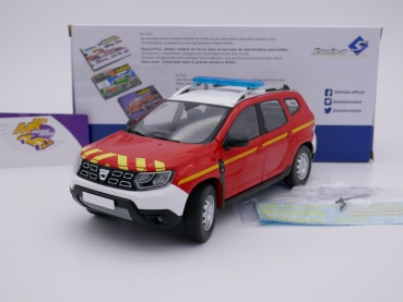 Solido S1804605 # Dacia Duster MK2 Einsatzfahrzeug Baujahr 2021 " Pompiers " 1:18