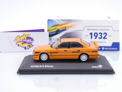 Preview: Solido S4310407 # BMW Alpina B10 (E34) Biturbo Baujahr 1994 " orange-schwarz " 1:43