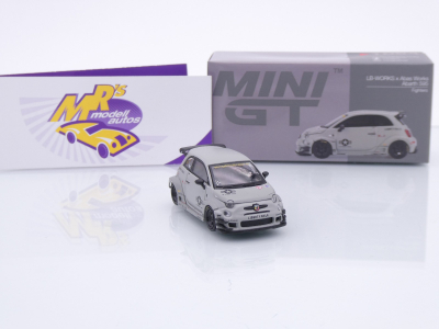 Preview: TSM MINI GT MGT01064-L # Fiat Abarth 595 LB-Works X Abas 2024 grau " Fighters  " 1:64