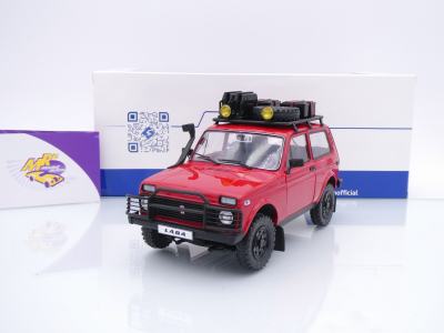 Solido S1807306 # Lada Niva 1600 4x4 + Dachgepäckträger 1980 " dunkelrot " 1:18