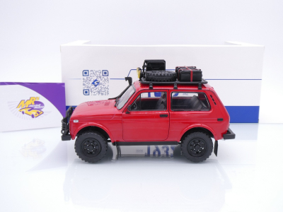 Preview: Solido S1807306 # Lada Niva 1600 4x4 + Dachgepäckträger 1980 " dunkelrot " 1:18