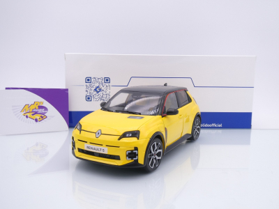 Solido S1812602 # Renault R5 E-Tech Baujahr 2024 " gelbmetallic-schwarz " 1:18