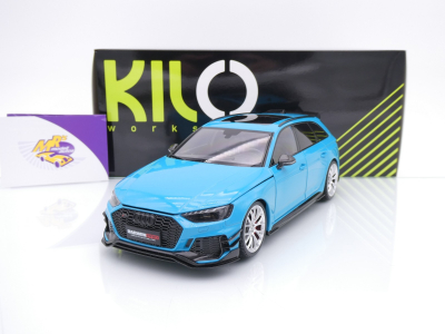 Kilo Works KLW002303 # Audi RS4 Avant Baujahr 2024 " hellblaumetallic " 1:18