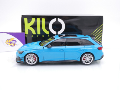 Preview: Kilo Works KLW002303 # Audi RS4 Avant Baujahr 2024 " hellblaumetallic " 1:18