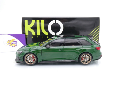 Preview: Kilo Works KLW002302 # Audi RS4 Avant Baujahr 2024 " dunkelgrünmetallic " 1:18