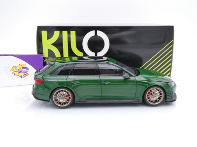 Preview: Kilo Works KLW002302 # Audi RS4 Avant Baujahr 2024 " dunkelgrünmetallic " 1:18