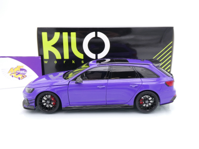 Preview: Kilo Works KLW002301 # Audi RS4 Avant Baujahr 2024 " lilametallic " 1:18