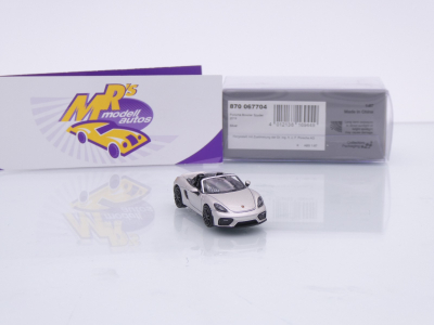 Preview: Minichamps 870067704 # Porsche 718 981 Boxster Spyder Baujahr 2019 " silbermetallic " 1:87
