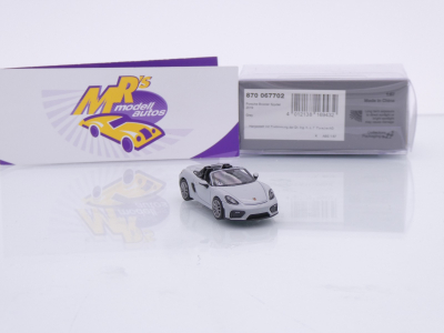 Preview: Minichamps 870067702 # Porsche 718 981 Boxster Spyder Baujahr 2019 " kreidegrau " 1:87