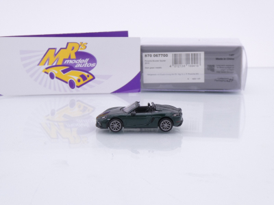 Preview: Minichamps 870067700 # Porsche 718 981 Boxster Spyder Baujahr 2019 " dunkelgrünmetallic " 1:87