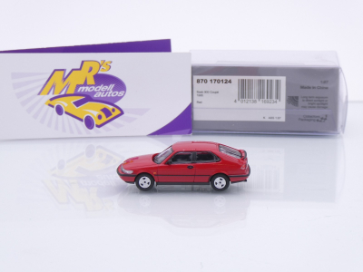 Preview: Minichamps 870170124 # Saab 900 Coupe Baujahr 1995 " dunkelrot " 1:87