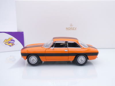 Preview: Norev 187918 # Alfa Romeo 2000 GTV Baujahr 1973 " orange-schwarz " 1:18