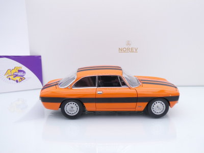 Preview: Norev 187918 # Alfa Romeo 2000 GTV Baujahr 1973 " orange-schwarz " 1:18