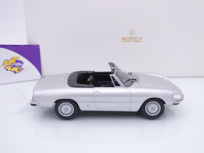 Preview: Norev 187884 # Alfa Romeo 2000 Spider Baujahr 1978 " silbermetallic " 1:18