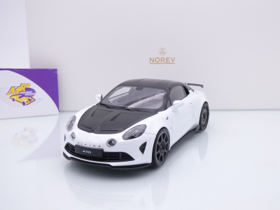 Norev 185433 # Alpine A110 R Baujahr 2024 " weißmetallic-schwarz " 1:18