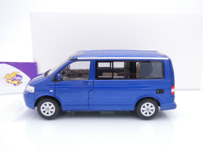 Preview: Norev 188607 # Volkswagen VW T5 Bus Multivan California Baujahr 2003 " blaumetallic " 1:18