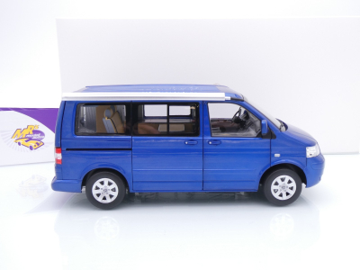Preview: Norev 188607 # Volkswagen VW T5 Bus Multivan California Baujahr 2003 " blaumetallic " 1:18