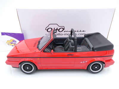 Preview: Ottomobile G095 # Volkswagen VW Golf 1 Cabrio Baujahr 1991 " Flashrot " 1:12