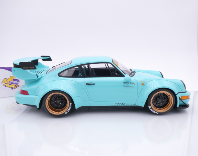 Preview: GT Spirit GT951 # Porsche 911 (964) RWB Rauh-Welt Baujahr 2020 " Tiffany Blue " 1:12