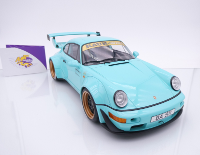 GT Spirit GT951 # Porsche 911 (964) RWB Rauh-Welt Baujahr 2020 " Tiffany Blue " 1:12