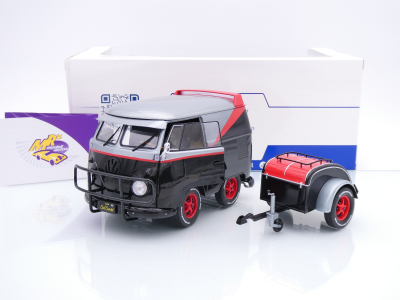 Solido S1810903 # VW Volkswagen T1 Kool Kombi Sport mit Anhänger " A-Team " 1:18
