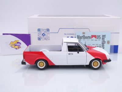 Preview: Solido S1803512 # VW Caddy Mk1 Red Cowboy Tribute Baujahr 1982 " Marlboro " 1:18