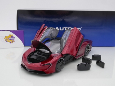 Preview: AUTOart 76087 # McLaren Speedtail Baujahr 2020 " dunkelrotmetallic (Volcano Red Metalic) " 1:18