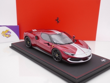 Preview: BBR P18211B # Ferrari 296 Assetto Fiorano Baujahr 2022 " rot-silber (Rosso Fiorano) " 1:18