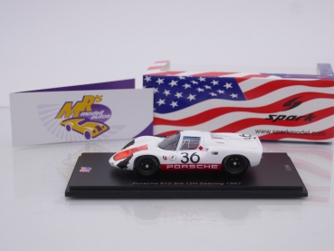Preview: Spark US270 # Porsche 910 Nr.36 3ter Platz 12h Sebring 1967 " G. Mitter - S. Patrick " 1:43