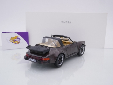 Preview: Norev 187665 # Porsche 911 Turbo Targa 3.3 Baujahr 1987 " braunmetallic " 1:18