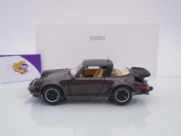 Preview: Norev 187665 # Porsche 911 Turbo Targa 3.3 Baujahr 1987 " braunmetallic " 1:18