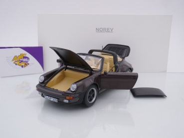 Preview: Norev 187665 # Porsche 911 Turbo Targa 3.3 Baujahr 1987 " braunmetallic " 1:18