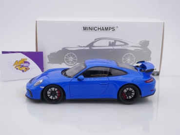Preview: Minichamps 110067024 # Porsche 911 (991.2) GT3 Baujahr 2018 " sharkblue " 1:18