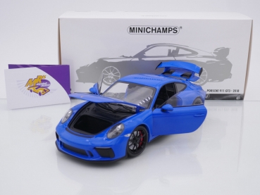 Preview: Minichamps 110067024 # Porsche 911 (991.2) GT3 Baujahr 2018 " sharkblue " 1:18