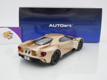 Preview: AUTOart 72928 # Ford GT Heritage Edition Holman Moody Nr.5 Baujahr 2021 " Gold Metallic / Red & White " 1:18