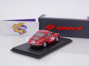 Preview: Spark S6143 # Porsche 356B T6 Carrera 2 GT Nr.291 Rallye Monta Carlo 1963 " H-J. Walter - E. Stock " 1:43